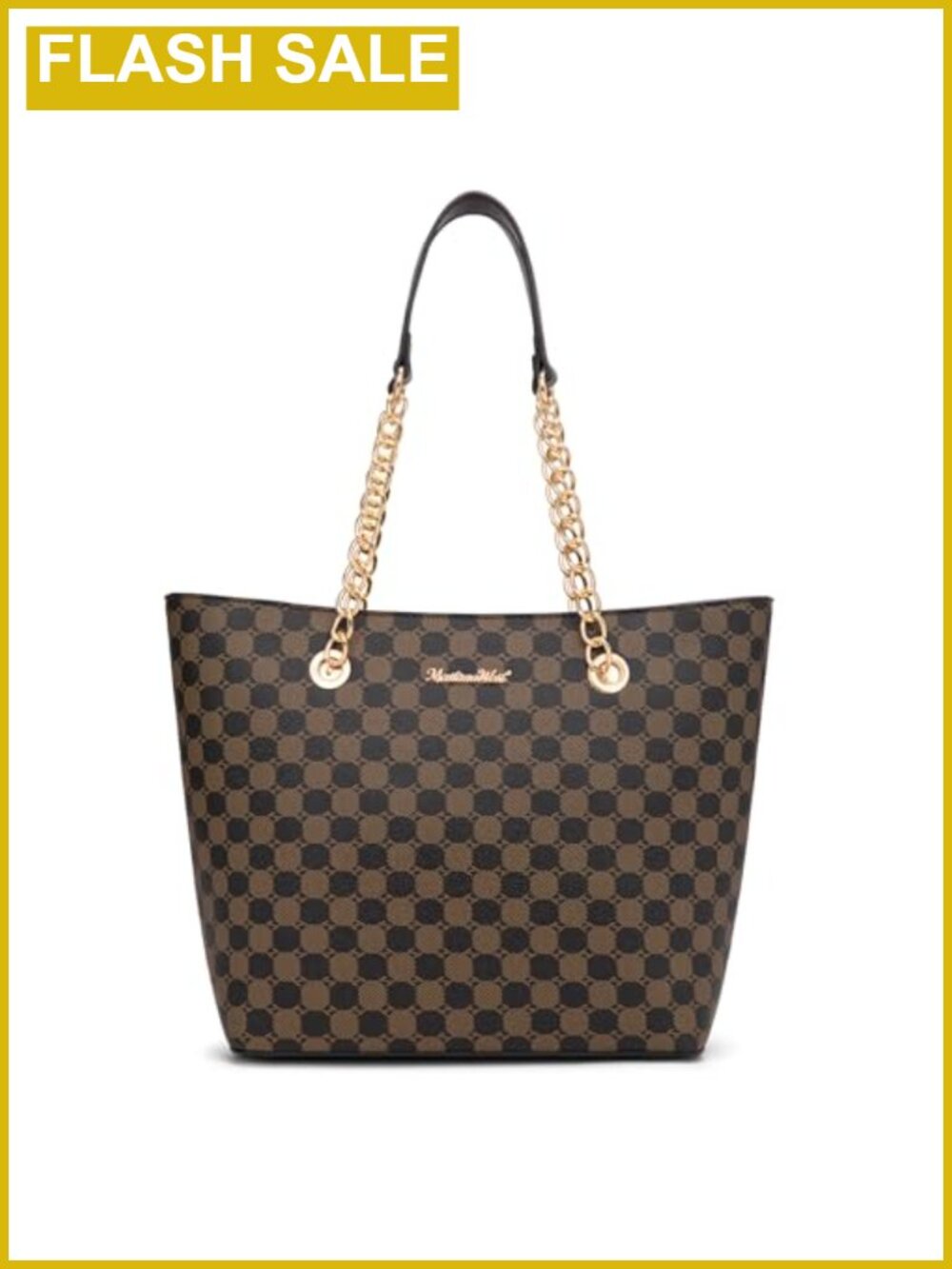 Chic PU Leather Satchel Tote Bag with Chain Handle for Women